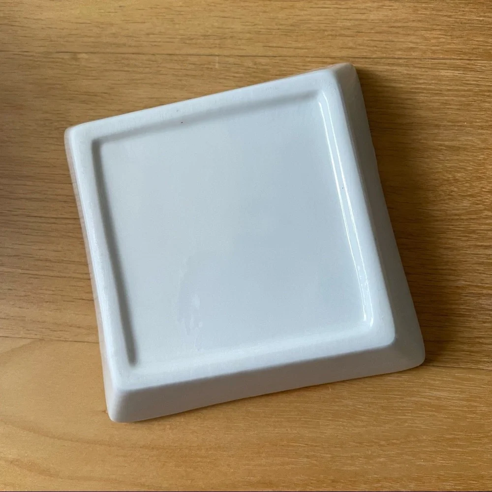 Ceramic Square Jewelry Ring Dish Tray Holder with Box - Picture 4 of 4